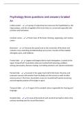 Psychology Brain questions and answers Graded&NewLine;A&plus;