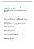 PT 610 - Clinical Decision-Making Exam Questions&NewLine;and answers Graded A&plus;