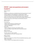 PSY327 - exam one questions and answers&NewLine;Graded A&plus;