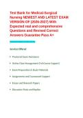 Test Bank for Medical-Surgical Nursing NEWEST AND LATEST EXAM VERSION OF &lpar;2026-2027&rpar; With Expected real and comprehensive Questions and Revised Correct Answers Guarantee Pass A&plus;&period;