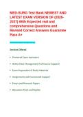 MED-SURG Test Bank NEWEST AND LATEST EXAM VERSION OF &lpar;2026-2027&rpar; With Expected real and comprehensive Questions and Revised Correct Answers Guarantee Pass A&plus;&period;