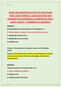 NR360 INFORMATION SYSTEMS IN HEALTHCARE &NewLine;FINAL EXAM VERSION 1 2026 QUESTIONS AND &NewLine;ANSWERS PLUS RATIONALES&vert; GUARANTEED PASS &vert; &NewLine;LATEST UPDATE &vert; CHAMBERLAIN UNIVERSITY 