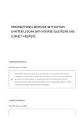 Organizational Behavior 14th edition WITH CORRECT&sol;ACCURATE ANSWERS