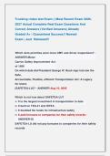 Trucking rodeo test Exam &vert;&vert; Most Recent Exam 2026&NewLine;2027 Actual Complete Real Exam Questions And  &NewLine;Correct Answers &lpar;Verified Answers&rpar; Already                     &NewLine;Graded A&plus; &vert; Guaranteed Success&excl;&excl; Newest                             &NewLine;Exam &vert; Just  Released