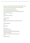 Physcis review- general&sol; formulas&sol; relationships Exam&NewLine;questions and answers Graded A&plus; latest update