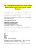 NYC Corrections Peace Officer Exam with All Correct & 100&percnt; Verified Answers &vert;Latest Version &vert;Already Graded A&plus;
