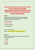 RASMUSSEN MENTAL HEALTH FINAL EXAM LATEST REAL &NewLine;EXAM ALL  QUESTIONS AND CORRECT &NewLine;ANSWERS&vert;AGRADERASMUSSEN MENTAL HEALTH FINAL &NewLine;EXAM LATEST REAL EXAM ALL 180&plus; QUESTIONS AND &NewLine;CORRECT ANSWERS&vert;AGRADE 