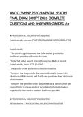 ANCC PMHNP PSYCH-MENTAL HEALTH&NewLine;FINAL EXAM SCRIPT 2026 COMPLETE&NewLine;QUESTIONS AND ANSWERS GRADED A&plus;