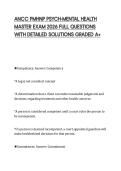 ANCC PMHNP PSYCH-MENTAL HEALTH&NewLine;MASTER EXAM 2026 FULL QUESTIONS&NewLine;WITH DETAILED SOLUTIONS GRADED A&plus;