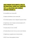 ANCC PMHNP PSYCH MENTAL HEALTH&NewLine;NP EXAM FINAL PAPER 2026 COMPLETE&NewLine;TEST 1 2 3 SOLUTIONS AND CORRECT&NewLine;ANSWERS GRADED A&plus;