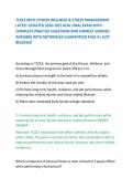 TCOLE BPOC FITNESS WELLNESS & STRESS MANAGEMENT LATEST UPDATED 2026-2027 REAL FINAL EXAM WITH COMPLETE PRACTICE QUESTIONS AND CORRECT VERIFIED ANSWERS WITH RATIONALES GUARANTEED PASS A&plus; JUST RELEASED