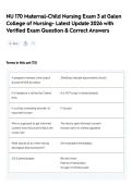 NU 170 Maternal-Child Nursing Exam 3 Test Prep &ndash; Complete Question & Answer Set &lpar;Galen College of Nursing&comma; Latest Update 2026&rpar; Verified Rationales for Labor&comma; Delivery&comma; & Complications