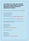 ACLS PRACTICE EXAM 2026 UPDATE QUESTIONS AND CORRECT VERIFIED ANSWERS ALREADY GRADED A&plus; &lpar;BRAND NEW VISION&rpar;