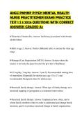 ANCC PMHNP PSYCH MENTAL HEALTH&NewLine;NURSE PRACTITIONER EXAMS PRACTICE&NewLine;TEST 1 2 3 2026 QUESTIONS WITH CORRECT&NewLine;ANSWERS GRADED A&plus;&NewLine;