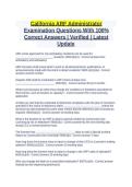 CALIFORNIA ARF ADMINISTRATOR EXAM QUESTIONS AND 100&percnt; CORRECT ANSWERS  &vert; VERIFIED STUDY GUIDE WITH LATEST UPDATE &vert; GUARANTEED PASS&excl;&excl;
