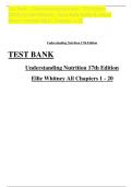Test Bank for Understanding Nutrition 17th Edition by Ellie Whitney Complete Chapters 1&ndash;20 Questions and Verified Answers A&plus;