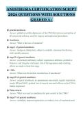 ANESTHESIA CERTIFICATION SCRIPT&NewLine;2026 QUESTIONS WITH SOLUTIONS&NewLine;GRADED A&plus;&NewLine;