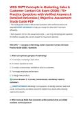 WGU D077 Concepts in Marketing&comma; Sales & Customer Contact OA Exam &lpar;2026&rpar; &vert; 300&plus; Practice Questions with Verified Answers & Detailed Rationales &vert; Objective Assessment Study Guide PDF