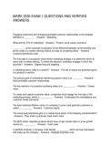 MARK 3336 EXAM 1 QUESTIONS AND VERIFIED ANSWERS
