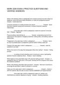 MARK 3336 EXAM 4 PRACTICE QUESTIONS AND VERIFIED ANSWERS