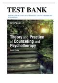 Test Bank for Theory and Practice of Counseling and Psychotherapy 11th Edition Gerald Corey Complete Chapters Questions and Verified Answers A&plus;
