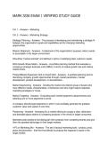 MARK 3336 EXAM 1 VERIFIED STUDY GUIDE