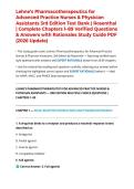 Lehne&rsquo;s Pharmacotherapeutics for Advanced Practice Nurses & Physician Assistants 3rd Edition Test Bank &vert; Rosenthal &vert; Complete Chapters 1&ndash;89 Verified Questions & Answers with Rationales Study Guide PDF &lpar;2026 Update&rpar;
