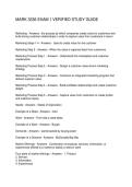MARK 3336 EXAM 1 VERIFIED STUDY GUIDE