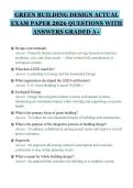 GREEN BUILDING DESIGN ACTUAL&NewLine;EXAM PAPER 2026 QUESTIONS WITH&NewLine;ANSWERS GRADED A&plus;&NewLine;