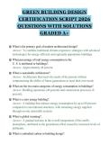 GREEN BUILDING DESIGN&NewLine;CERTIFICATION SCRIPT 2026&NewLine;QUESTIONS WITH SOLUTIONS&NewLine;GRADED A&plus;&NewLine;
