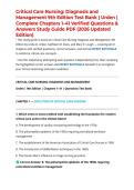 Critical Care Nursing&colon; Diagnosis and Management 9th Edition Test Bank &vert; Urden &vert; Complete Chapters 1&ndash;41 Verified Questions & Answers Study Guide PDF &lpar;2026 Updated Edition&rpar;