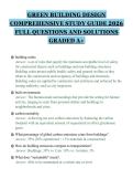GREEN BUILDING DESIGN&NewLine;COMPREHENSIVE STUDY GUIDE 2026&NewLine;FULL QUESTIONS AND SOLUTIONS&NewLine;GRADED A&plus;&NewLine;