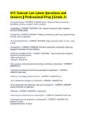 NYS Funeral Law Latest Questions and&NewLine;Answers &vert; Professional Prep &vert; Grade A&plus;