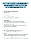 GREEN BUILDING DESIGN PRACTICE&NewLine;EXAMINATION 2026 QUESTIONS&NewLine;WITH ANSWERS GRADED A&plus;