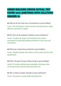 GREEN BUILDING DESIGN ACTUAL TEST&NewLine;PAPER 2026 QUESTIONS WITH SOLUTIONS&NewLine;GRADED A&plus;