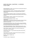 MARK 3336 EXAM 1 &lpar;CHAPTERS 1 - 8&rpar; VERIFIED STUDY GUIDE