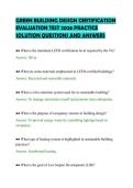 GREEN BUILDING DESIGN CERTIFICATION&NewLine;EVALUATION TEST 2026 PRACTICE&NewLine;SOLUTION QUESTIONS AND ANSWERS