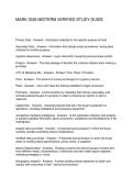 MARK 3336 MIDTERM VERIFIED STUDY GUIDE