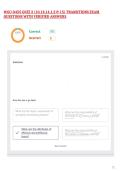 WGU D455 QUIZ 2 &lpar;10&comma;13&comma;14&comma;1&comma;2 & 15&rpar; TRANSITIONS EXAM QUESTIONS WITH VERIFIED ANSWERS&comma;100&percnt;CORRECT
