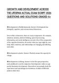 GROWTH AND DEVELOPMENT ACROSS&NewLine;THE LIFESPAN ACTUAL EXAM SCRIPT 2026&NewLine;QUESTIONS AND SOLUTIONS GRADED A&plus;