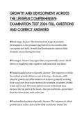 GROWTH AND DEVELOPMENT ACROSS&NewLine;THE LIFESPAN COMPREHENSIVE&NewLine;EXAMINATION TEST 2026 FULL QUESTIONS&NewLine;AND CORRECT ANSWERS&NewLine;