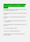 Virginia State Inspection Test Questions&NewLine;with 100&percnt; Correct Answers &vert; Verified &vert;&NewLine;Updated