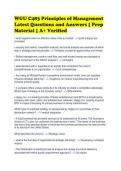 WGU C483 Principles of Management&NewLine;Latest Questions and Answers &vert; Prep&NewLine;Material &vert; A&plus; Verified
