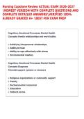 Nursing Capstone Review ACTUAL EXAM 2026-2027 &NewLine;NEWEST VERSION WITH COMPLETE QUESTIONS AND &NewLine;COMPLETE DETAILED ANSWERSVERIFIED 100&percnt; &NewLine;ALREADY GRADED A&plus; BEST FOR EXAM PREP   