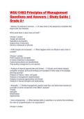 WGU C483 Principles of Management&NewLine;Questions and Answers &vert; Study Guide &vert;&NewLine;Grade A&plus;