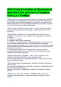 WGU C483 Principles of Management&NewLine;Questions and Answers &vert; Complete&NewLine;Pack &vert; A&plus; Verified