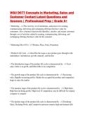 WGU D077 Concepts in Marketing&comma; Sales and&NewLine;Customer Contact Latest Questions and&NewLine;Answers &vert; Professional Prep &vert; Grade A&plus;
