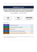 NUR 2092 &sol; NUR2092 Health Assessment Final Exam Review Actual Exam 2026&sol;2027 &ndash; Complete Exam-Style Questions &vert; 100&percnt; Verified &ndash; Pass Guaranteed &ndash; A&plus; Graded&NewLine;&NewLine;