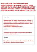 Alaska Real Estate TEST BANK EXAM PREP &NewLine;QUESTIONS AND A NEW UPDATED STUDY GUIDE &NewLine;WITH COMPLETE ACTUAL QUESTIONS AND CORRECT &NewLine;VERIFIED ANSWERS &lpar;LATEST UPDATED VERSIONS&rpar; &NewLine;&vert;GUARANTEED PASS&period; &lpar;FULL REVISED EXAM Civil Law