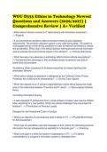WGU D333 Ethics in Technology Newest&NewLine;Questions and Answers &lpar;2026&sol;2027&rpar; &vert;&NewLine;Comprehensive Review &vert; A&plus; Verified